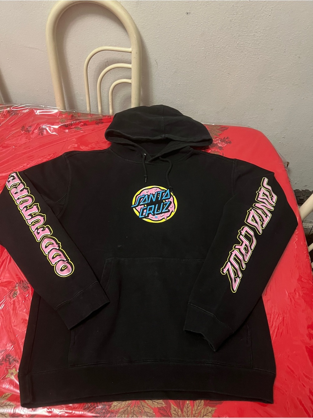 Santa Cruz Odd Future Hoodie Skate Pullover Mens Size M Black Graphic Streetwear